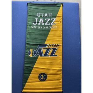 NBA Utah Jazz Game Banner Western Conference Man Cave Basketball Decor NOS‎